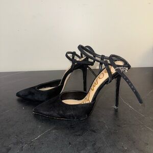 Sam Edelman Black Stiletto Heels with Ankle Straps